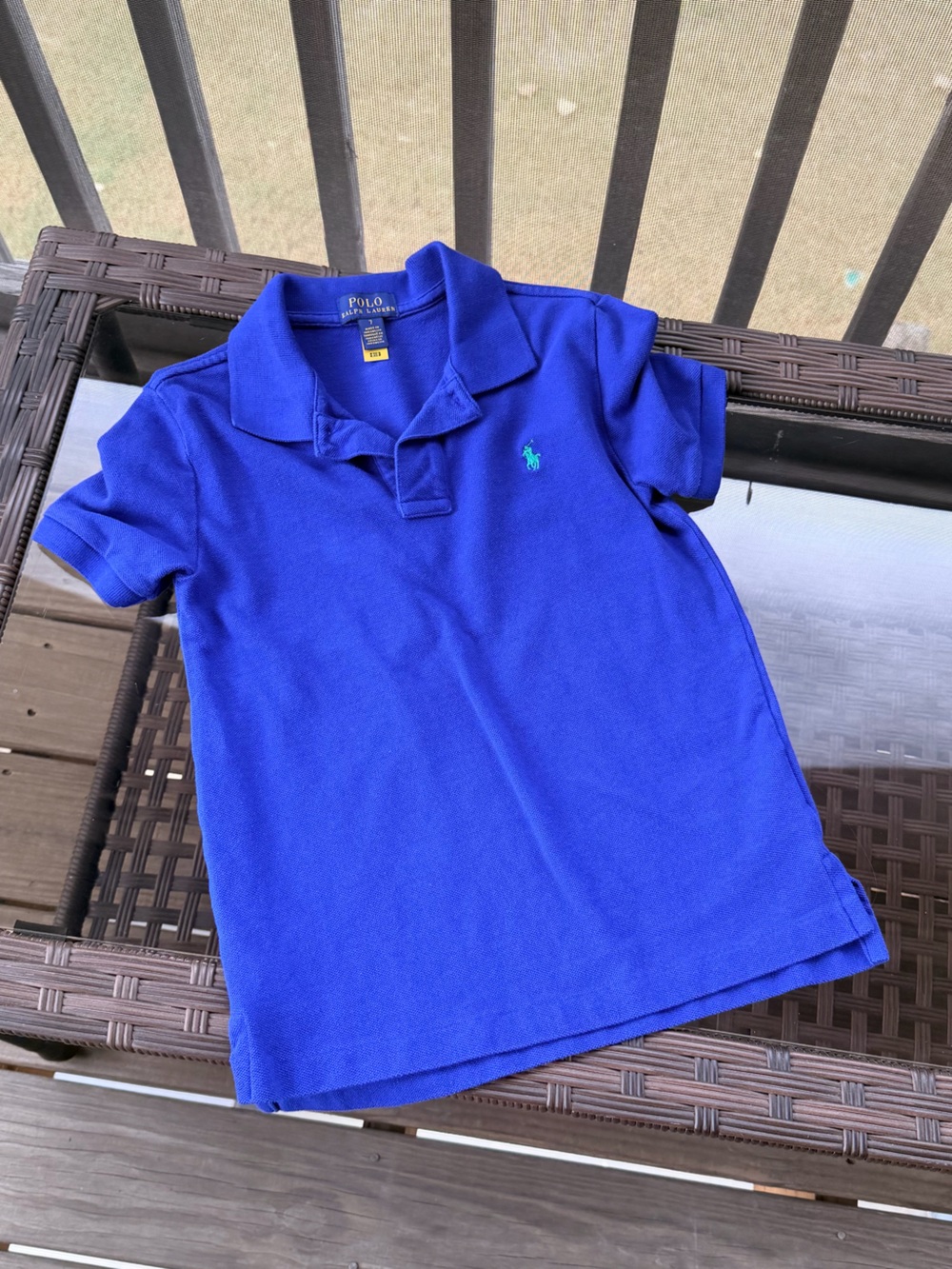 Ralph Lauren Polo Classic Fit Kids Polo Shirt - Royal Blue Size 7